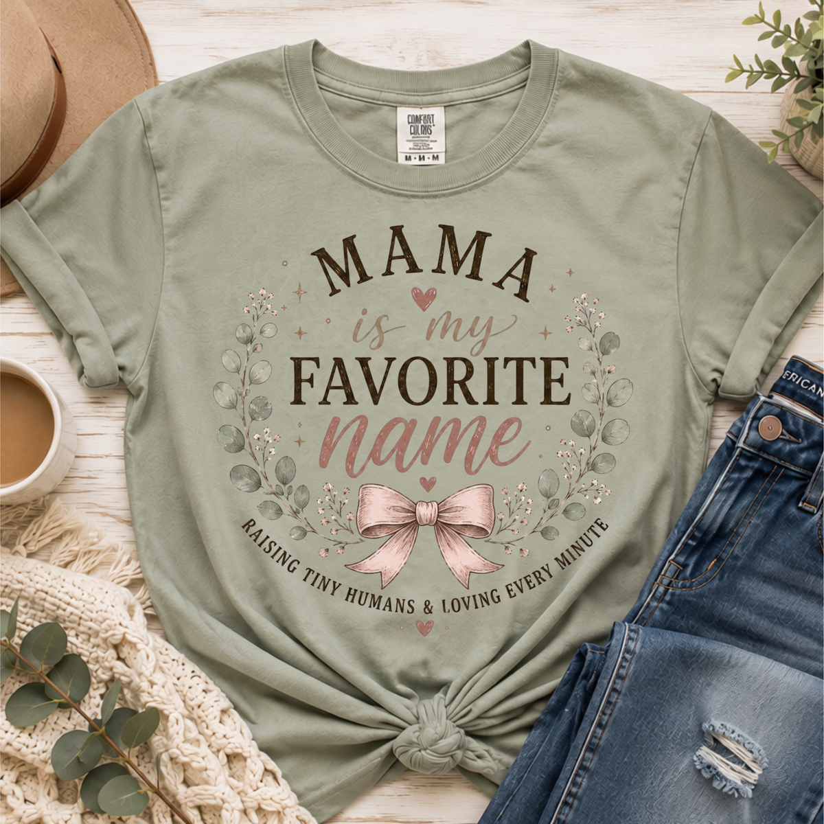 Mama Is My Favorite Name Floral Tee