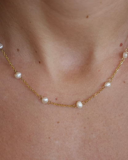 Freshwater Pearl Necklace | 18K Gold-Plated Stainless Steel