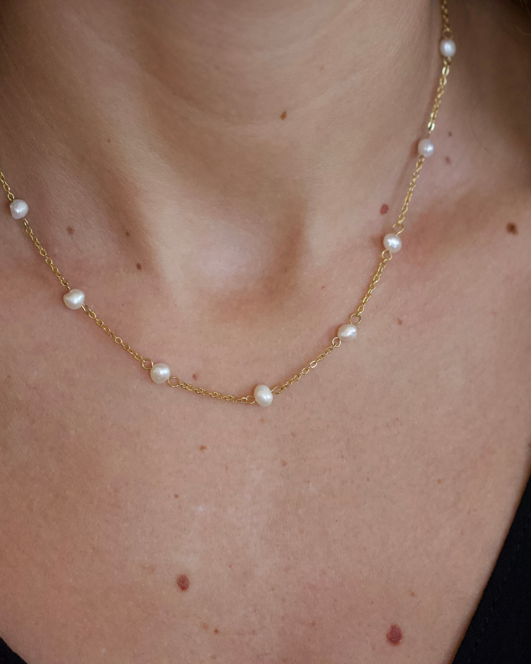 Freshwater Pearl Necklace | 18K Gold-Plated Stainless Steel