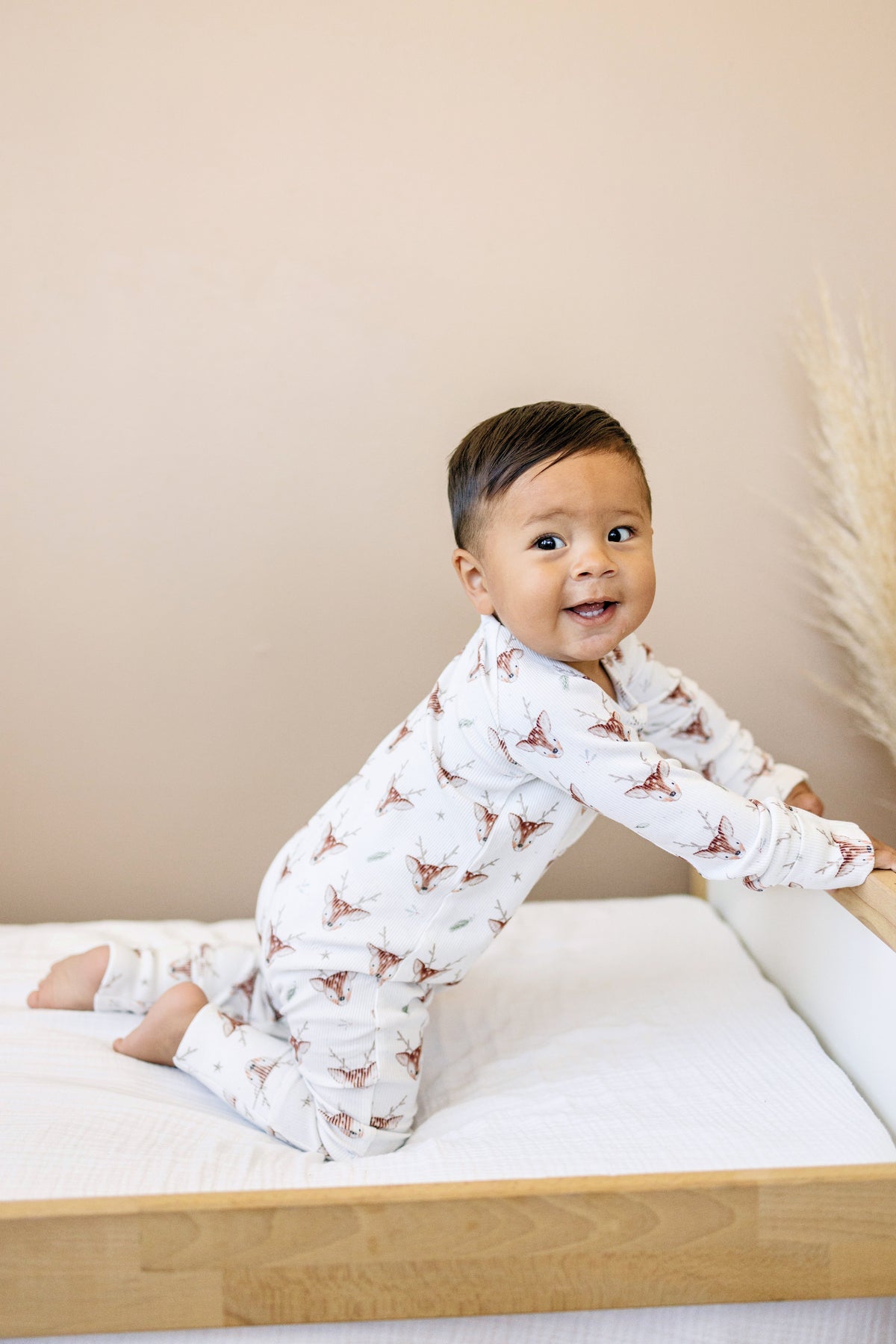 Reindeer Games Ribbed Bamboo Zippy Pajamas *NB & 0-3m left