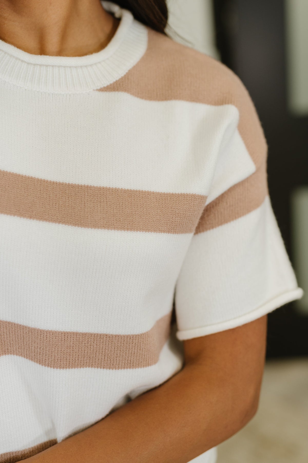 Knit & Known Drop Shoulder Sweater Knit Top
