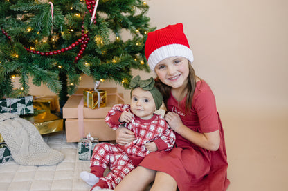 Red Plaid Christmas Tree Jogger Pants