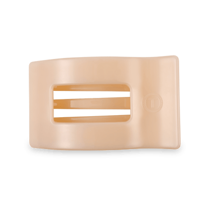 Almond Beige Medium Flat Rectangle Hair Clip